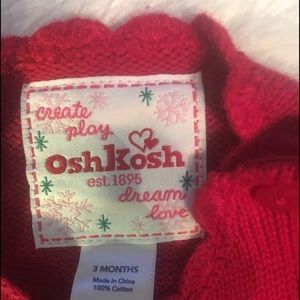 Oshkosh Red Sweater top & pants size 3 months